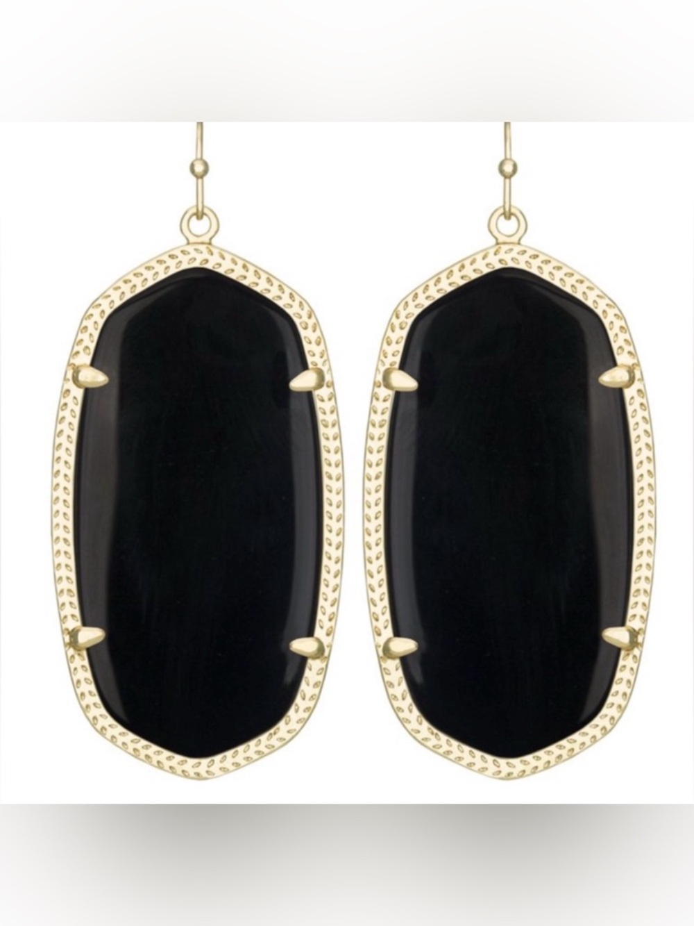 Lot of 2x [Kendra Scott] Danielle Faceted Drop Earrings Red/Gold & Black/Gold - Picture 5 of 15